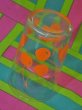 画像4: オレンジ色のさくらんぼ柄の小振りなグラス 70年代 昭和レトロ 70s retro glass cup (4)