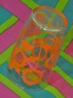 画像4: オレンジ色のひまわり柄の小振りなグラス 70年代 昭和レトロ 70s retro glass cup (4)