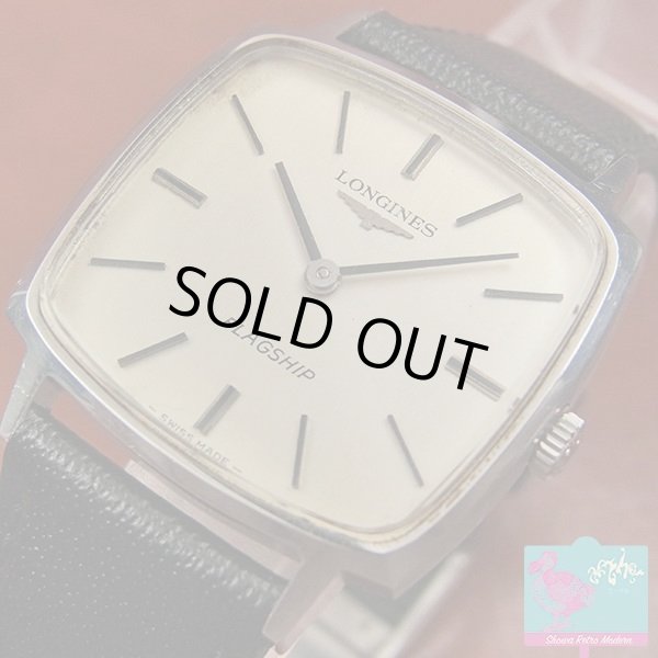 画像9: ロンジン LONGINES フラッグシップ スクエアケース 手巻き ロンジン尾錠 (9)