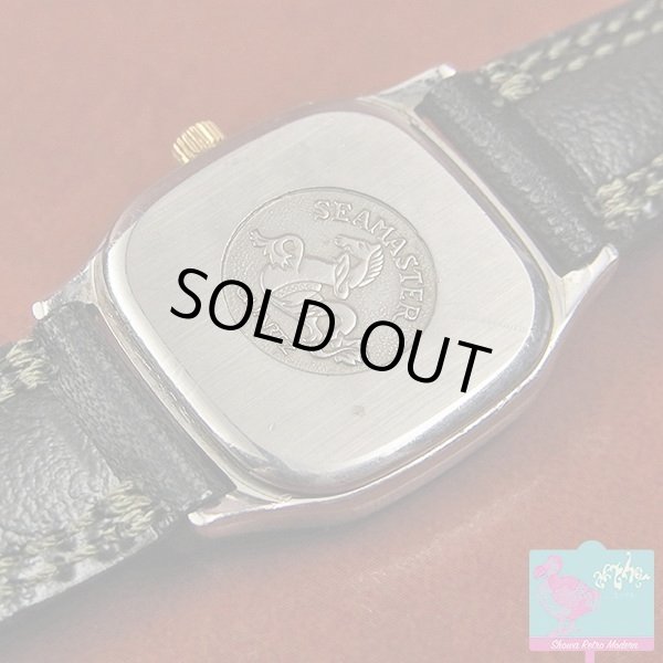 画像7: オメガ OMEGA シーマスター レディースウォッチ GP/SS エレガントなコンビカラーのスクエアケース クオーツ 未使用カーフベルト (7)