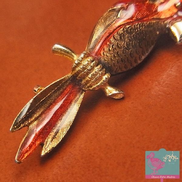 画像5: 【送料無料】フランス製 鳥のブローチ  エナメル オウム アンティーク (5)