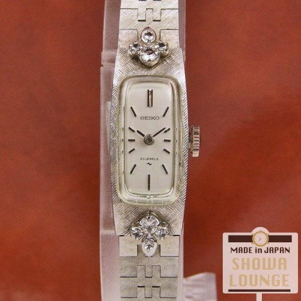 画像2: セイコー ブレスレット レディース ドレスウォッチ 1520-3440 角型 WGPケース 23石 オリジナルブレス装着 手巻き 1970年 SEIKO (2)