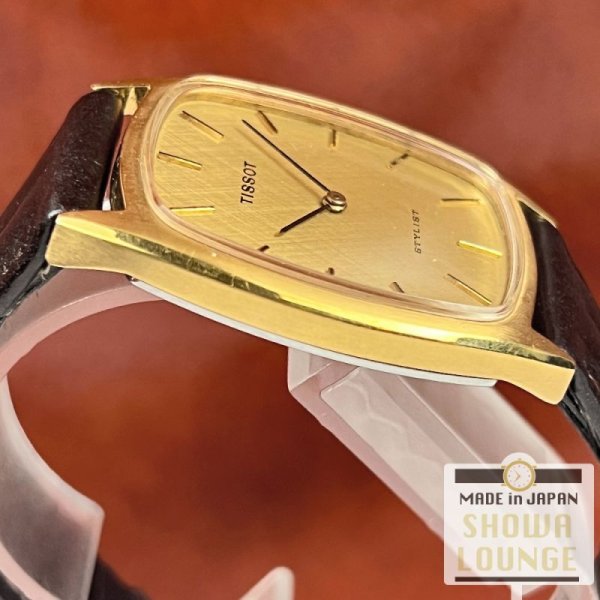 画像4: ティソ スタイリスト Cal.2141 20ミクロン金メッキ トノー型ケース 2針 手巻き 1970年代頃 TISSOT STYLIST (4)