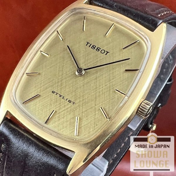 画像9: ティソ スタイリスト Cal.2141 20ミクロン金メッキ トノー型ケース 2針 手巻き 1970年代頃 TISSOT STYLIST (9)