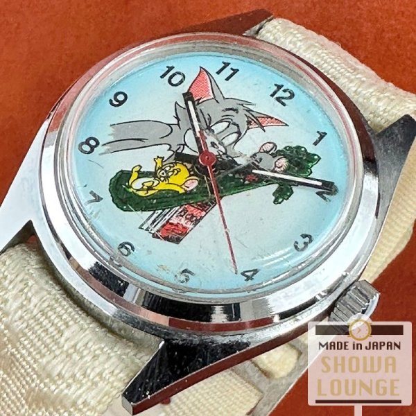 画像9: 希少 レトロ トムとジェリー キャラクターウォッチ 手巻き時計 ボーイズサイズ TOM&JERRY 香港組立品 (9)