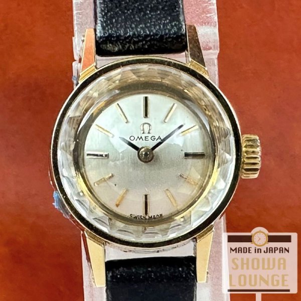 画像2: オメガ レディースウォッチ Cal.485 プチラウンドケース 煌びやかな切り子状カットガラス仕様 20MGP/SS 1969年 手巻き Ω尾錠 OMEGA (2)