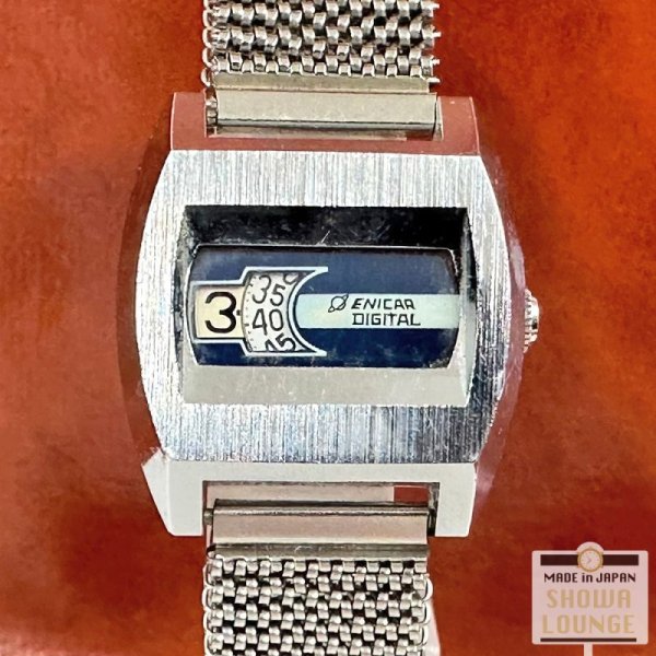 画像2: 希少 エニカ レディースウォッチ ジャンピングアワー アナデジウォッチ 手巻き 1970年代頃 レトロフューチャー ENICAR DIGITAL (2)
