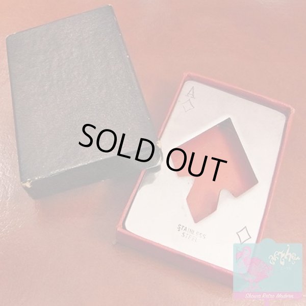 画像2: レトロなトランプ型の木製の栓抜き 木製×ステンレス ダイヤのA オープナー ヴィンテージ (2)