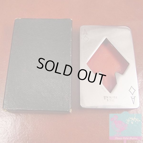 画像3: レトロなトランプ型の木製の栓抜き 木製×ステンレス ダイヤのA オープナー ヴィンテージ (3)