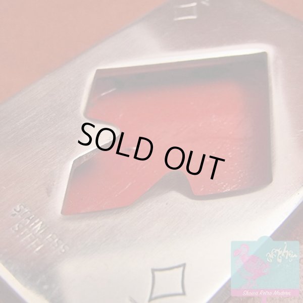 画像4: レトロなトランプ型の木製の栓抜き 木製×ステンレス ダイヤのA オープナー ヴィンテージ (4)