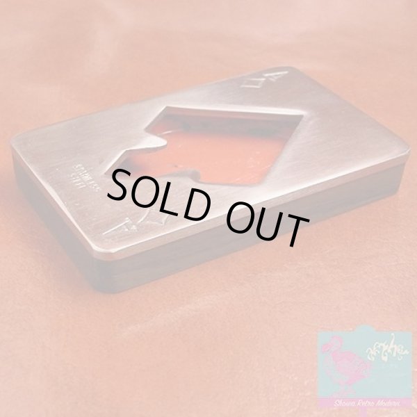 画像6: レトロなトランプ型の木製の栓抜き 木製×ステンレス ダイヤのA オープナー ヴィンテージ (6)