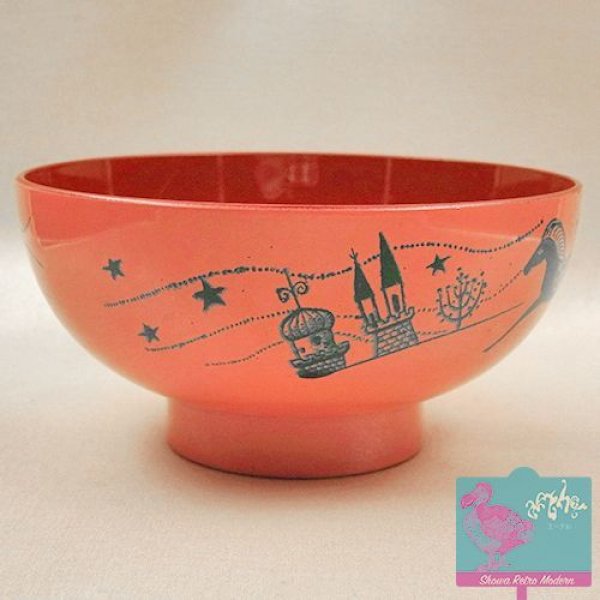 画像2: メルヘン メラミン 茶碗 昭和レトロ 子供用 (2)