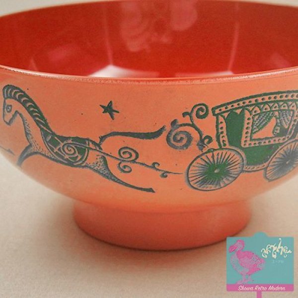 画像9: メルヘン メラミン 茶碗 昭和レトロ 子供用 (9)