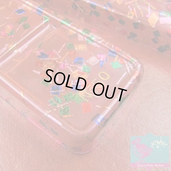 画像5: セルロイド ペンシルケース 筆箱 スケルトンピンク 銀紙デザイン 昭和レトロ (5)