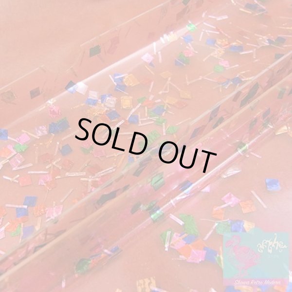 画像8: セルロイド ペンシルケース 筆箱 スケルトンピンク 銀紙デザイン 昭和レトロ (8)