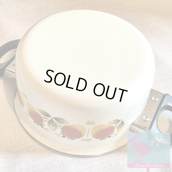 画像6: ホーロー 両手鍋 ルビー イチゴ柄 21cm 昭和レトロ レトロポップ 未使用品 (6)