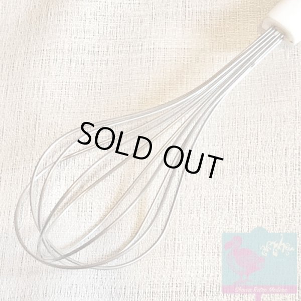 画像6: 赤いバラ柄 かくはん器 泡立て器 昭和レトロ レトロポップ (6)