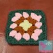 画像2: 手編みのコースター ウール100%  花柄 グリーン 昭和レトロ  (2)