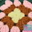 画像5: 手編みのコースター ウール100%  花柄 グリーン 昭和レトロ  (5)