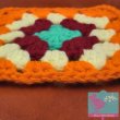 画像4: 手編みのコースター ウール100%  花柄 オレンジ 昭和レトロ  (4)