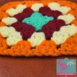 画像6: 手編みのコースター ウール100%  花柄 オレンジ 昭和レトロ  (6)