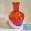 画像3: 昭和レトロ 冠水瓶 デキャンタ グラス セット 美しい赤白マーブル模様 (3)