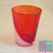 画像6: 昭和レトロ 冠水瓶 デキャンタ グラス セット 美しい赤白マーブル模様 (6)