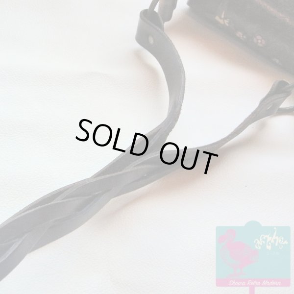 画像10: 本革カービング&ペイント ショルダーバッグ きのこ型押し レトロヒッピー 1960〜70年代 (10)