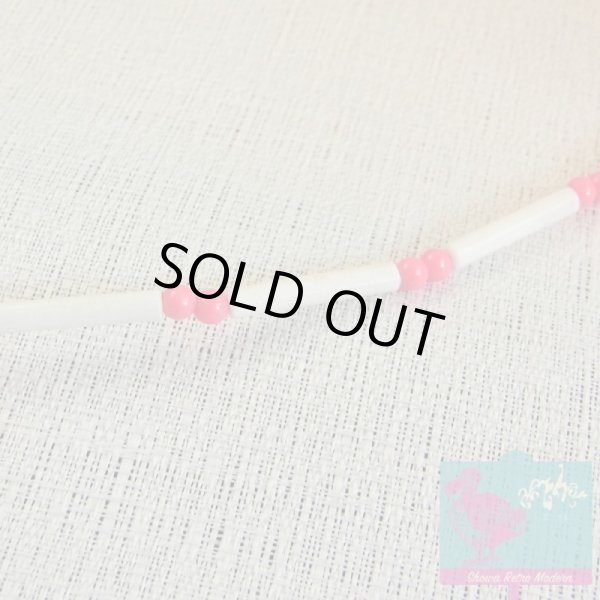 画像5: 【送料無料】レトロ ヴィンテージ プラスチックネックレス ピンク×ホワイト イギリス 英国製 (5)