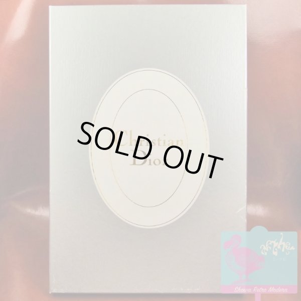 画像6: 未使用品 クリスチャン ディオール ハンカチ2枚セット ブーケ柄 白地に赤と白リボン 水色地に青と白リボン 箱入り Christian Dior (6)