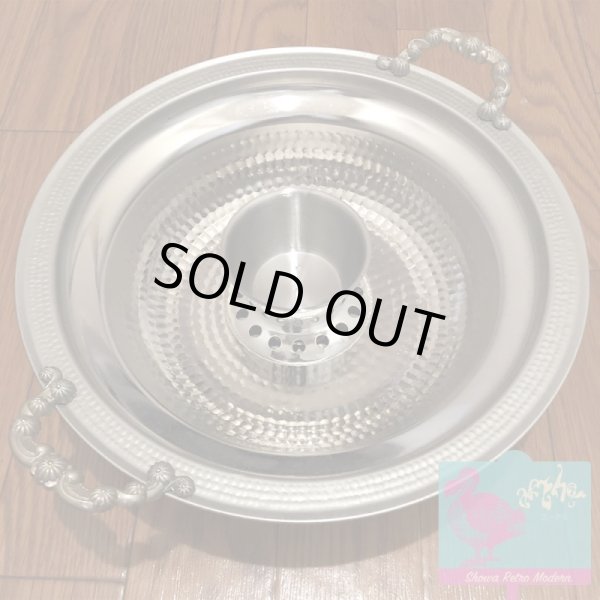 画像4: 未使用品 高級ステンレス鍋 外径30cm 昭和レトロ 取手が豪華な装飾デザイン (4)