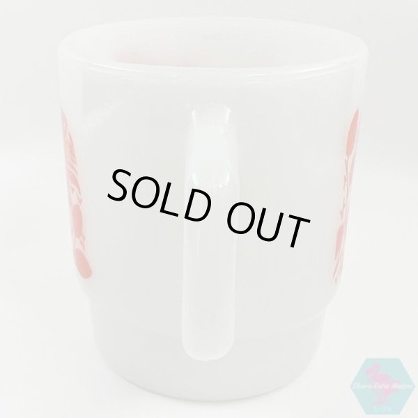 画像2: 【送料無料】ファイヤーキング ローズガーデン スタッキングマグ アメリカヴィンテージ Fire King Rose Garden Mug (2)