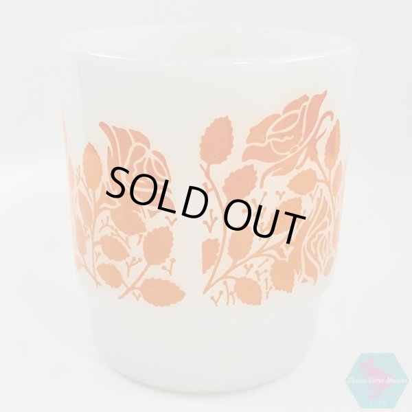 画像4: 【送料無料】ファイヤーキング ローズガーデン スタッキングマグ アメリカヴィンテージ Fire King Rose Garden Mug (4)