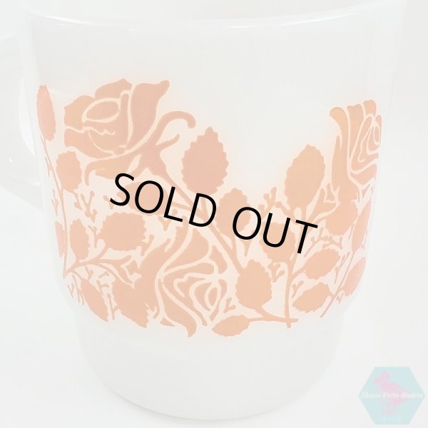 画像8: 【送料無料】ファイヤーキング ローズガーデン スタッキングマグ アメリカヴィンテージ Fire King Rose Garden Mug (8)