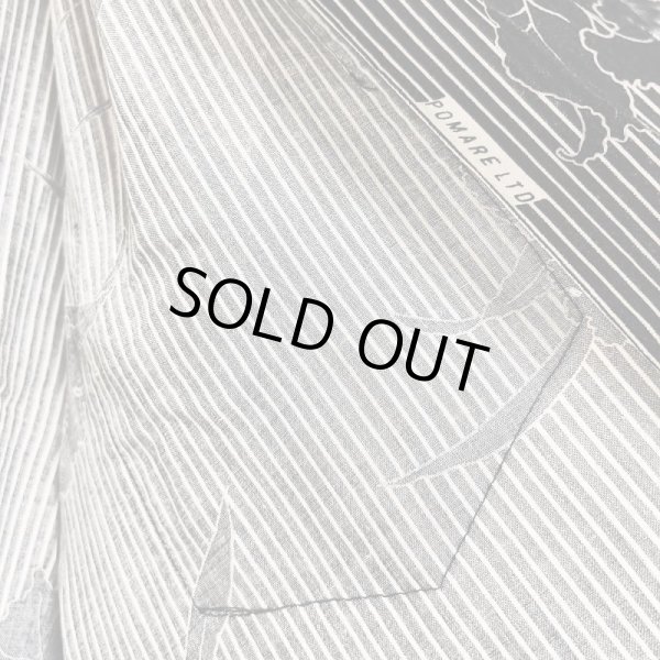 画像9: 【送料無料】メンズ アロハシャツ ヒロ・ハッティー ハワイ製 M〜Lサイズ モノトーン ストライプ ハイビスカス柄 古着 Hilo Hattie MADE IN HAWAII (9)