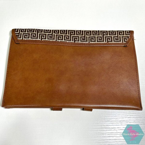 画像2: 渦巻き状の幾何学模様 クラッチバッグ シックでレトロモダン柄 1970年代 (2)