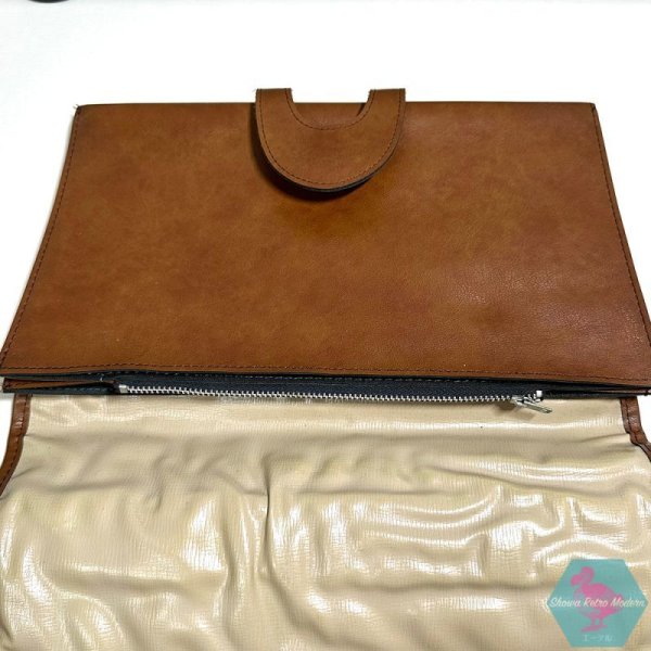 画像7: 渦巻き状の幾何学模様 クラッチバッグ シックでレトロモダン柄 1970年代 (7)