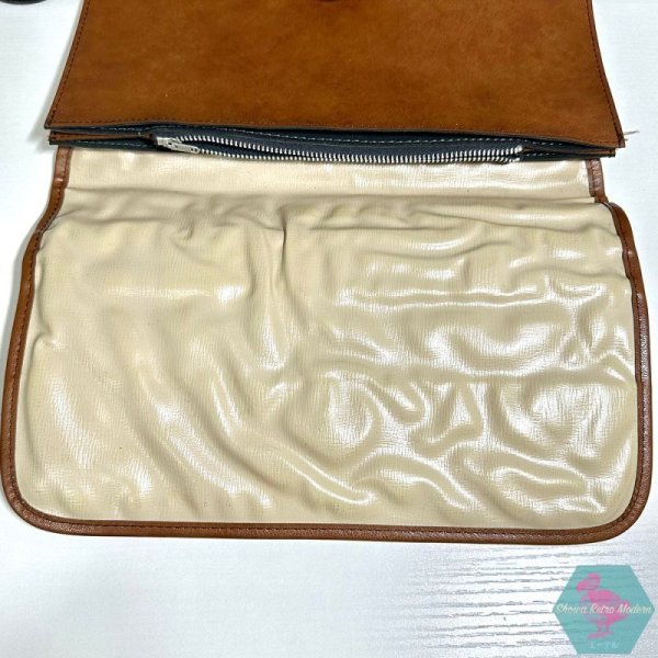 画像9: 渦巻き状の幾何学模様 クラッチバッグ シックでレトロモダン柄 1970年代 (9)