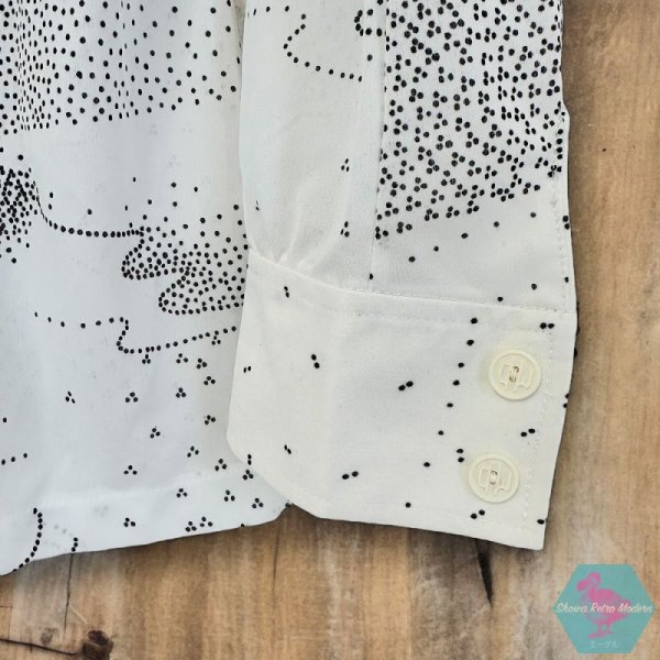 画像6: デッドストック MONA LENA 柄シャツ ブラウス  70s レトロデザイン 花柄 総柄 レディース 古着 Mサイズ相当 9号サイズ 高島屋 (6)