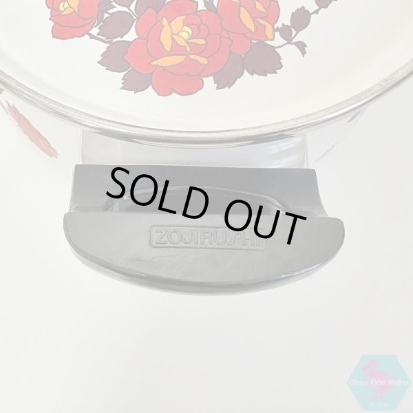 画像5: 未使用品 象印ホーロー 両手鍋 ニューローゼット薔薇柄 18cm 容量2.1ℓ 昭和レトロ  (5)