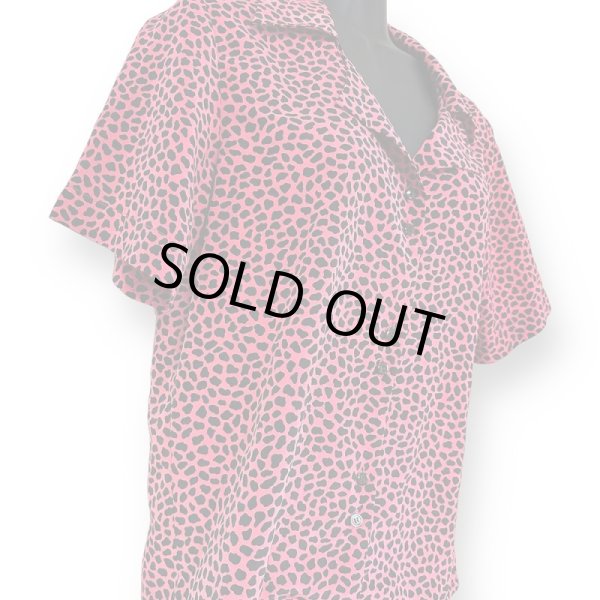 画像4: 80’sヴィンテージ CHAUS PETITES ピンク 柄シャツ 総柄 レディース 古着 S〜Mサイズ (4)