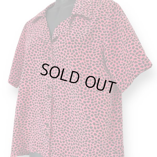 画像5: 80’sヴィンテージ CHAUS PETITES ピンク 柄シャツ 総柄 レディース 古着 S〜Mサイズ (5)