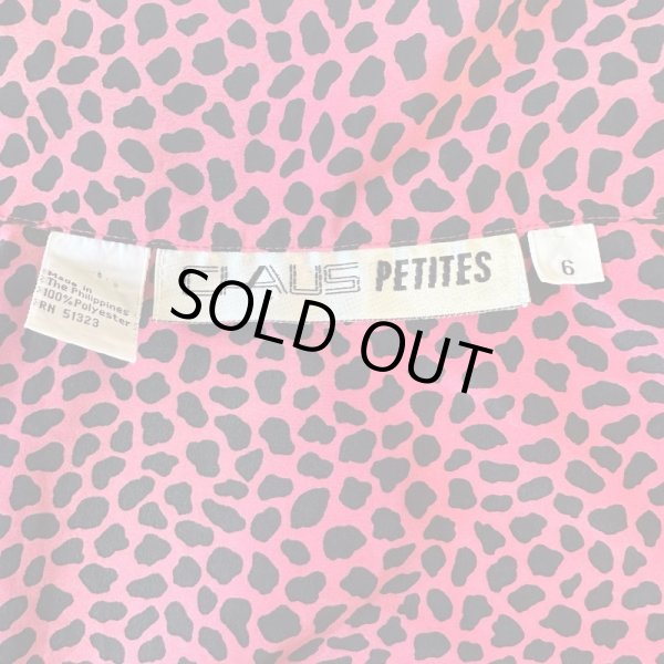 画像7: 80’sヴィンテージ CHAUS PETITES ピンク 柄シャツ 総柄 レディース 古着 S〜Mサイズ (7)