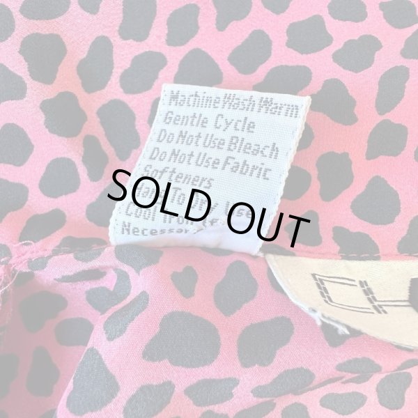 画像9: 80’sヴィンテージ CHAUS PETITES ピンク 柄シャツ 総柄 レディース 古着 S〜Mサイズ (9)