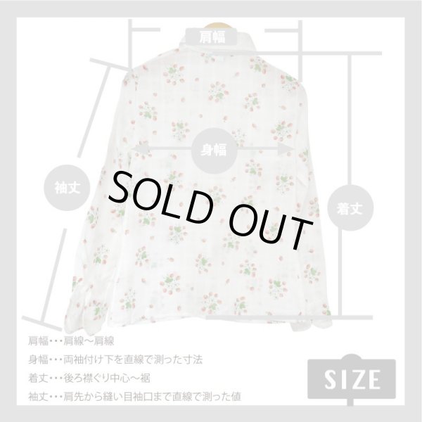 画像10: 柄シャツ ブラウス PATRICK GILL PARIS チェック ジャガード イチゴ柄  総柄 レディース 古着 Mサイズ相当 MADE IN FRANCE (10)