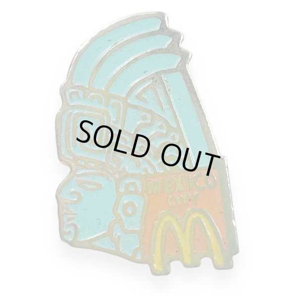 画像8: フレンチピンバッジ 企業物 メキシコ マクドナルド アステカ文明 メキシコ人 横顔 MEXICO CITY McDonald's 1990年前後 (8)