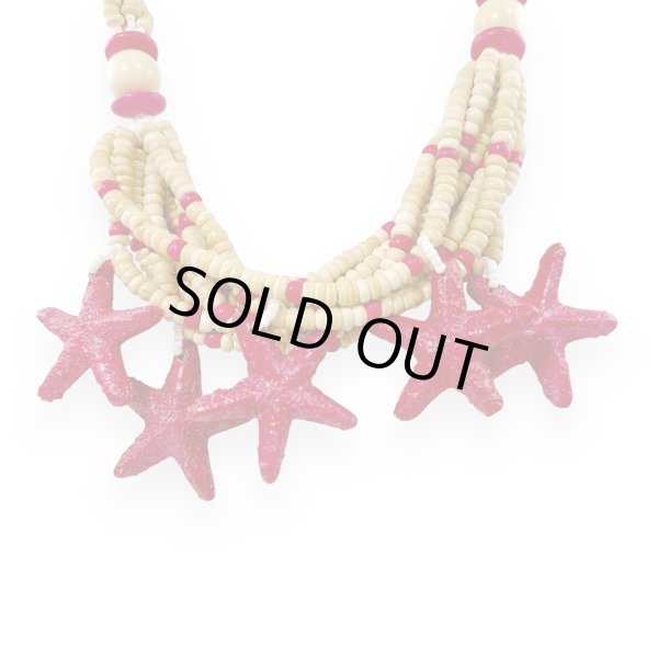 画像2: 米国製ヴィンテージ 木製 ウッドネックレス マリンモチーフ ヒトデ USA 1970年代 (2)