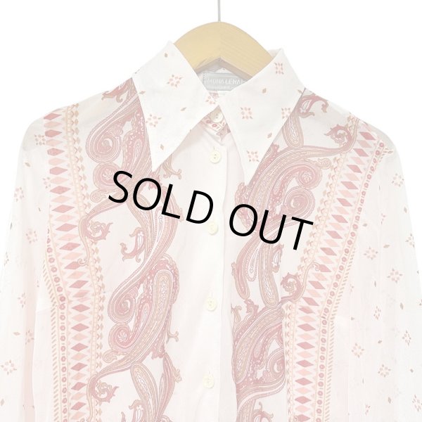画像2: MONA LENA 柄シャツ ブラウス  70s レトロデザイン ペイズリー 総柄 レディース 古着 Mサイズ相当 9号サイズ 高島屋 (2)