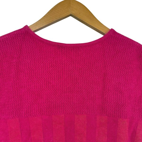 画像5: 90年代ヴィンテージ イヴサンローラントリコット 福助期 レーヨン混紡 半袖ニット トップス ヴィヴィットピンク レディース Mサイズ Yves Saint Laurent tricots PARIS  (5)