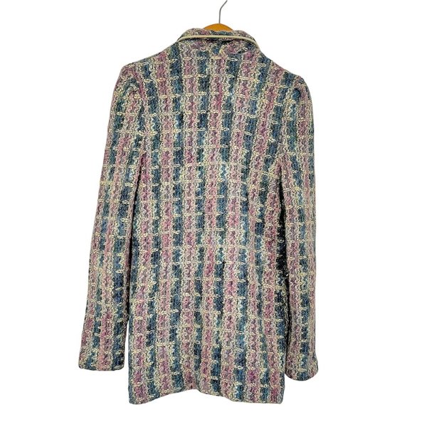 画像4: ヴィンテージ フランス製 ミックスツイードジャケット パイピングポケット フロントジッパー (4)